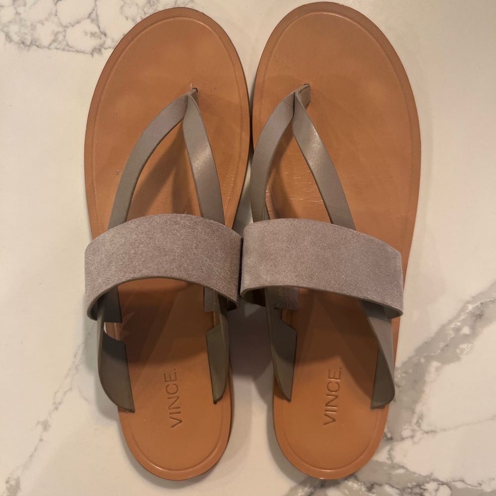 Vince Tess strappy sandal slide gray - size 9